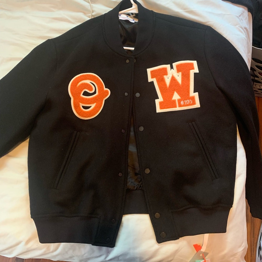 2013 OW patch off white varsity jacket only worn 2 times